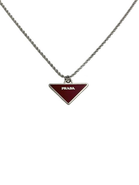 prada necklace charm dupe|prada triangle dupe.